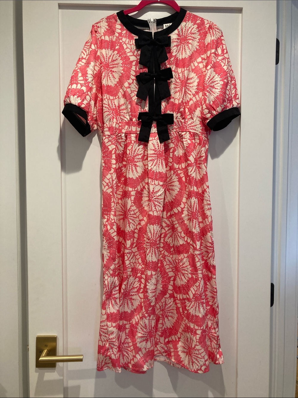 Pink Floral Bow-Accent Dress